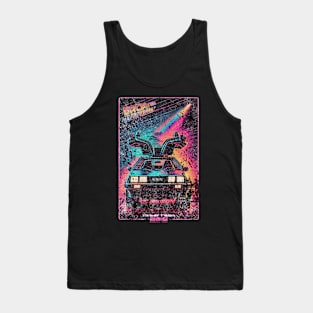 Back to the Future Distressed Damaged DeLorean Tank Top